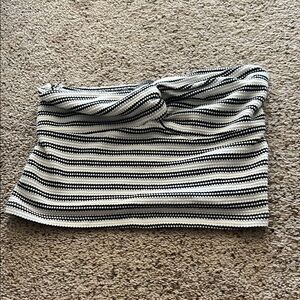 Primark Black and White Striped Crop Top